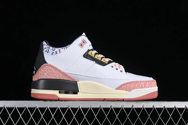 All categories Air Jordan Jordan series basketball shoes Air Jordan 3 cost-effective version Air Jordan 3 GS "Red Stardust" AJ3 Joe 3 new white pink flower 441140-100